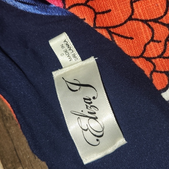 Eliza J Dress Size 0 i Sleeveless Navy, Pink & Orange Flora Pattern Flai… - Picture 6 of 9
